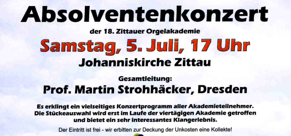 Absolventenkonzert der 18. Zittauer Orgelakademie