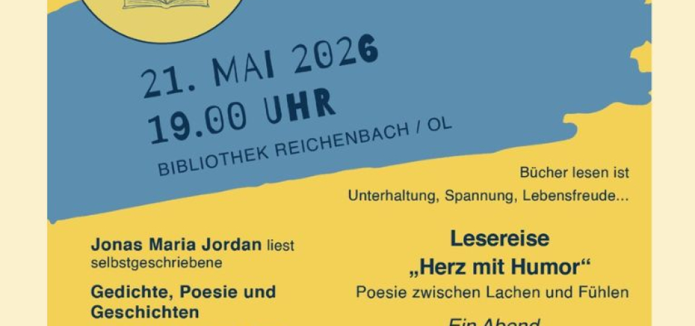 Buchgeflüster Mai: Lesereise "Herz mit Humor" - Jonas Maria Jordan