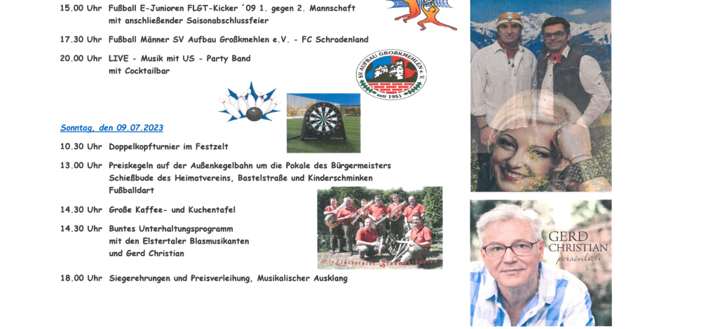 58. Dorf-, Sport- und Kinderfest Großkmehlen