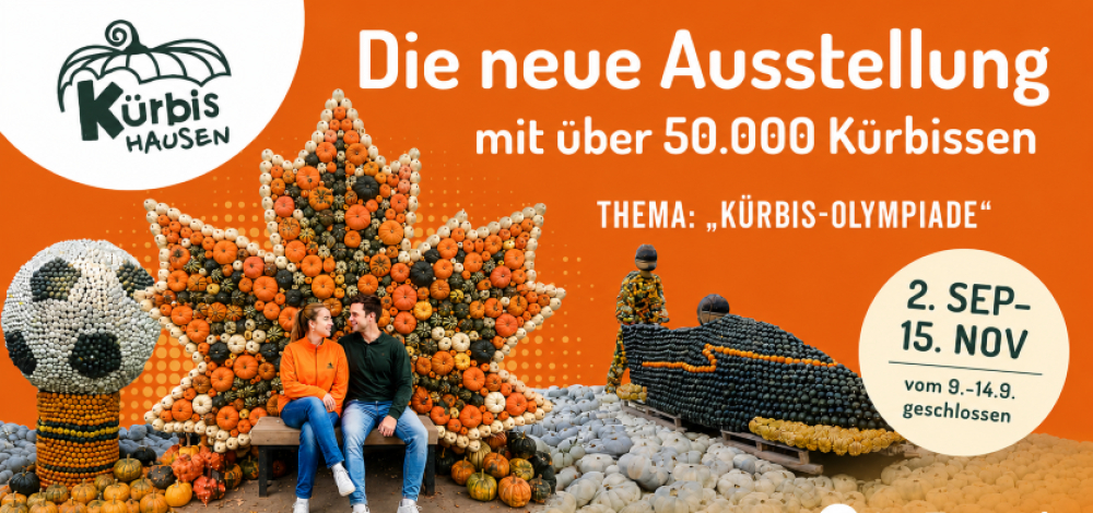 Kürbishausen | einzigartige Herbstausstellung zum Thema "Kürbis-Olympiade"