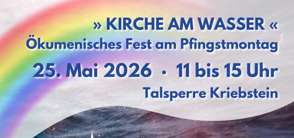 Kirche am Wasser an der Talsperre Kriebstein