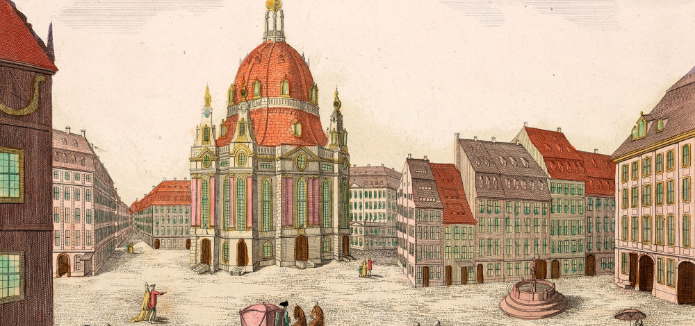 Dresden und die Frauenkirche im Guckkasten des 18. und 19. Jahrhunderts