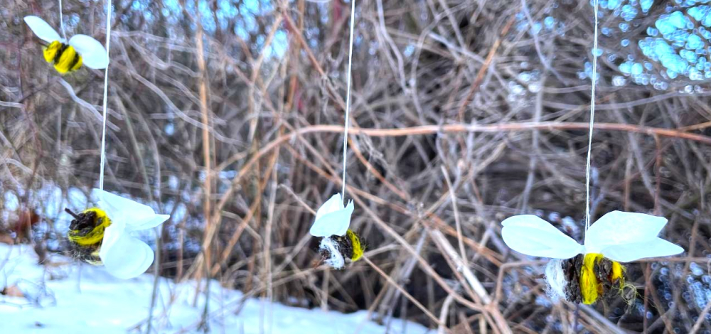 Summende Frühlingsboten aus Erlen-Zapfen