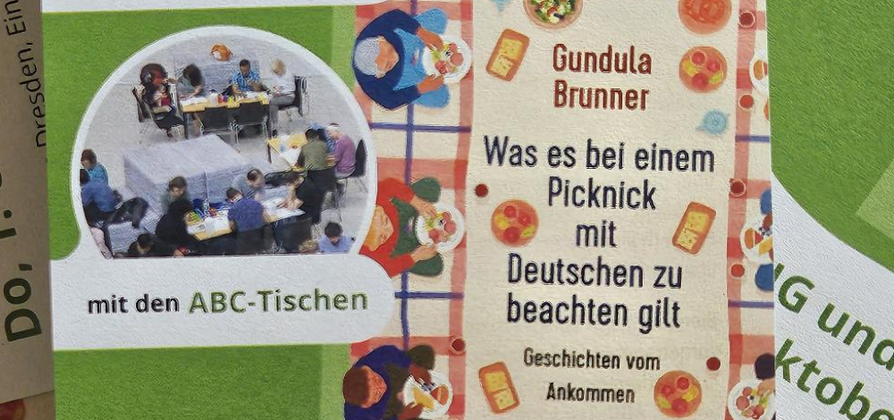 „Was es bei einem Picknick mit Deutschen zu beachten gilt“ Lesung mit Autorin Gundula Brunner, den ABC-Tischen und dem Internationalen Schreibcafé