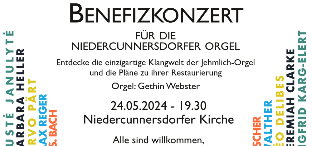 Benefizkonzert für die Niedercunnersdorfer Jehmlich-Orgel