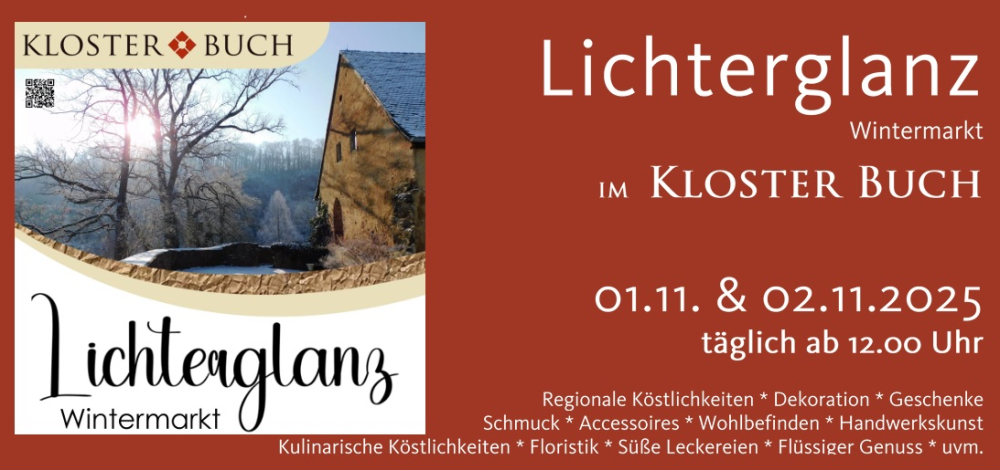 Lichterglanz - Wintermarkt im Kloster Buch