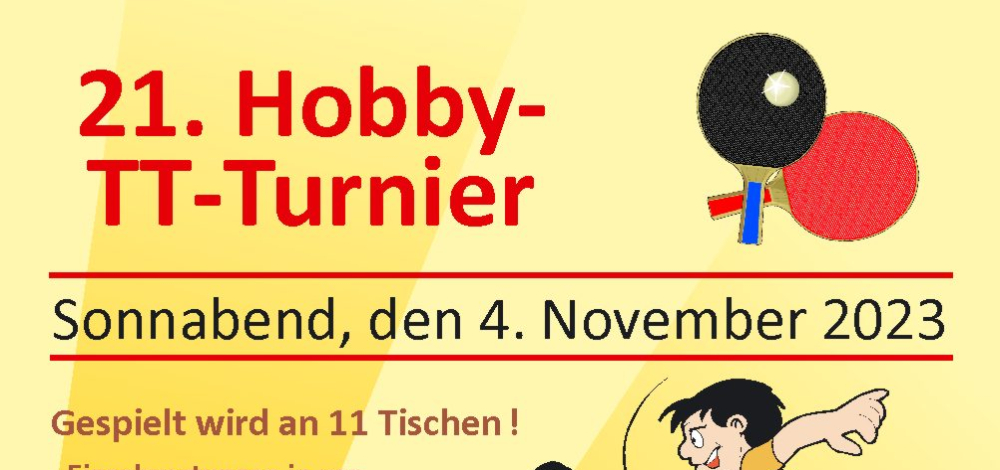 Tischtennis, 21.Hobby-TT-Turnier