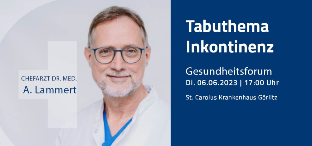 Gesundheitsforum am St. Carolus Krankenhaus Görlitz: Tabuthema Inkontinenz