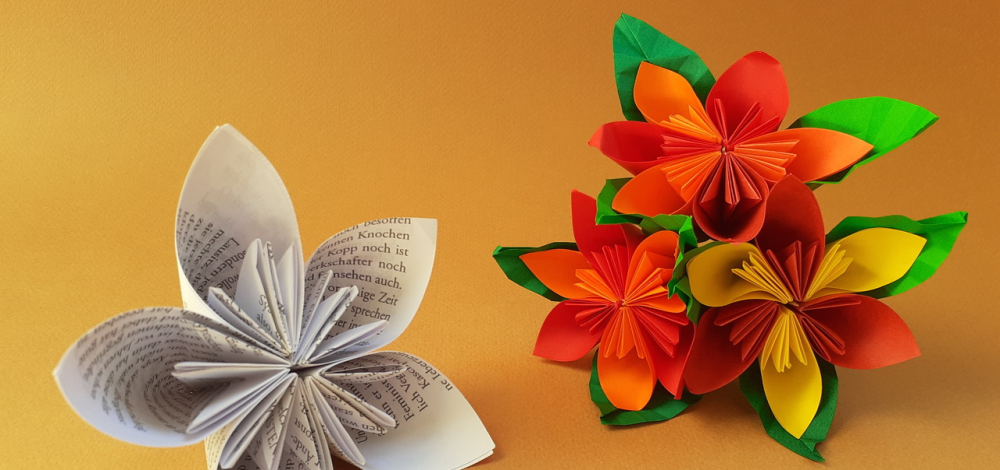 Atelierabend - Kreativ gemeinsam - Spätsommerliche Origamiblüten