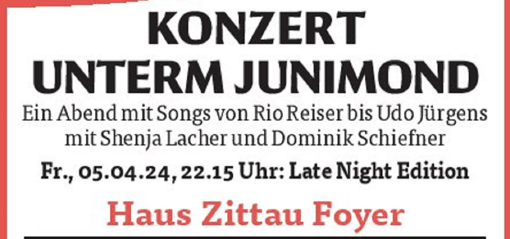 Unterm Junimond - Ein Abend mit Songs von Rio Reiser bis Udo Jürgens ...