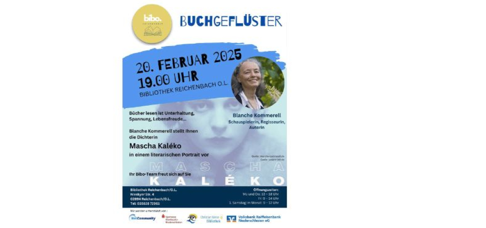 Buchgeflüster - Blanche Kommerell liest Maschka Kaléko