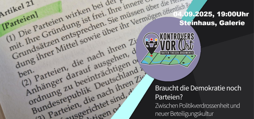Kontrovers vor Ort: " "Braucht die Politik noch Parteien?" mit JProf. Dr. Theres Matthieß