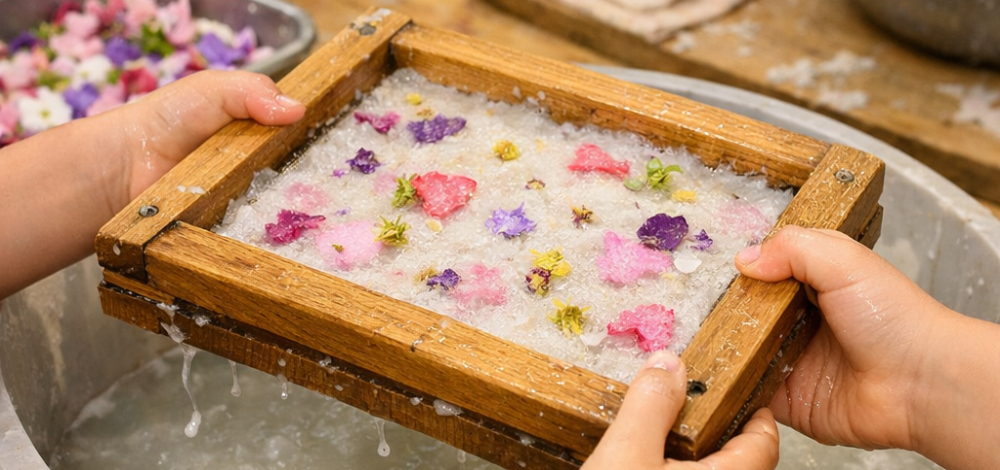 Workshop: Papierfabrik & Blütenpapier