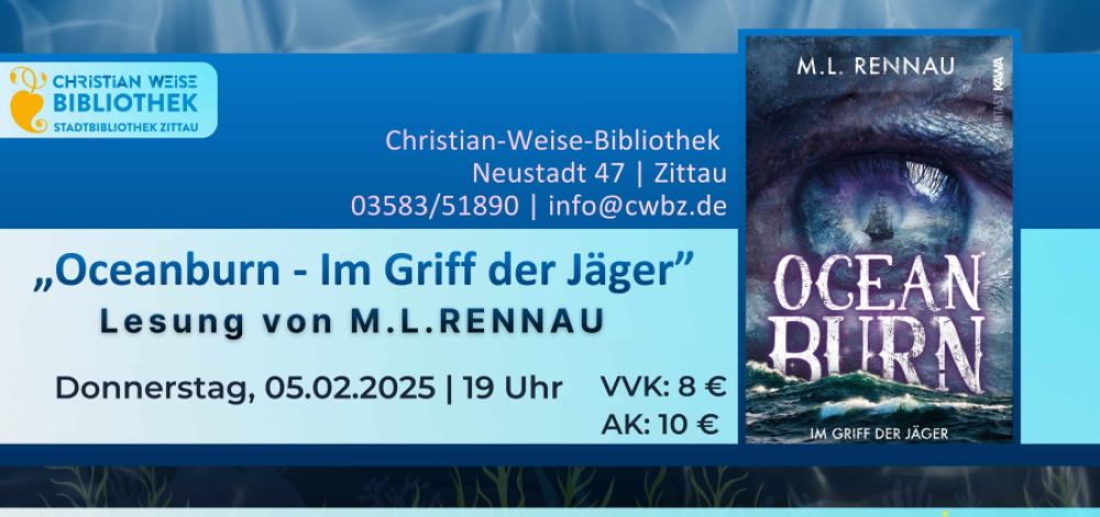 Lesung: „Oceanburn - Im Griff der Jäger“ von M. L. Rennau
