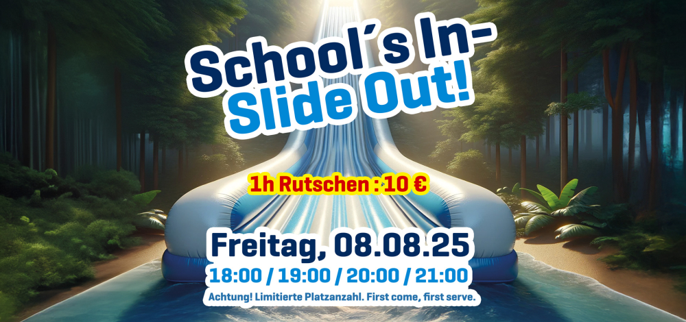 GageSlide - die Riesen-Wasserrutsche im Rödertal präsentiert: Schools'in - Slide out!