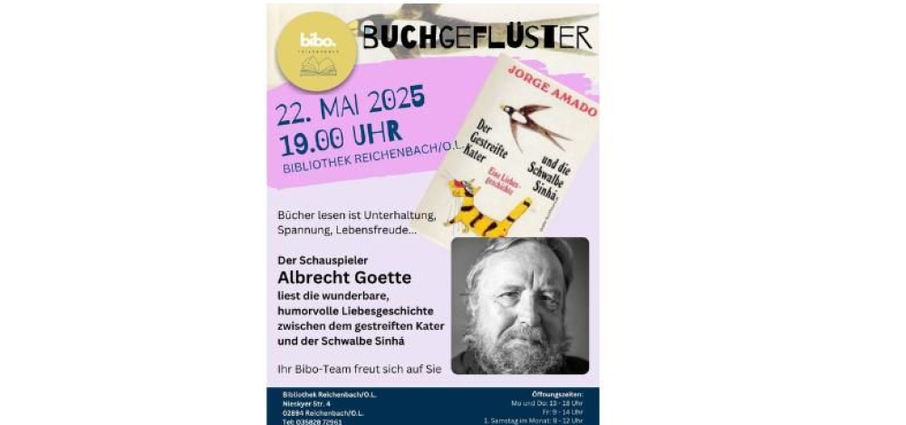 Buchgeflüster mit Schauspieler Albrecht Goette
