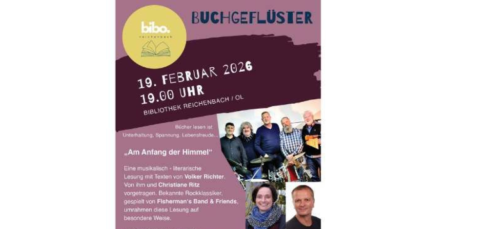 Buchgeflüster "Am Anfang der Himmel" mit Volker Richter, Christiane Ritz und "Fisherman's Band & Friends
