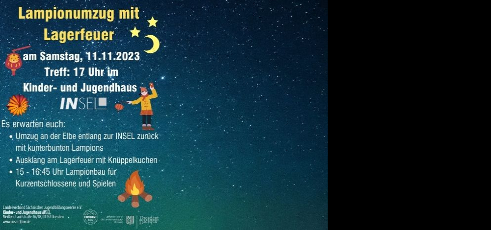 Lampionumzug mit Lagerfeuer