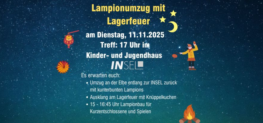 Lampionumzug mit Lagerfeuer