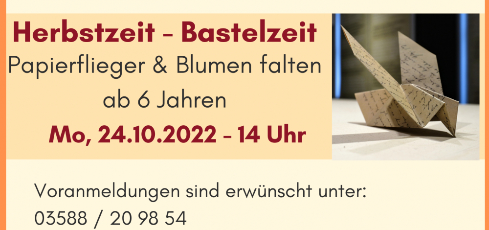 Herbstferien: "Herbstzeit - (Papier)Bastelzeit"