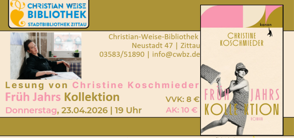 Lesung: Christine Koschmieder "Frühjahrskollektion"