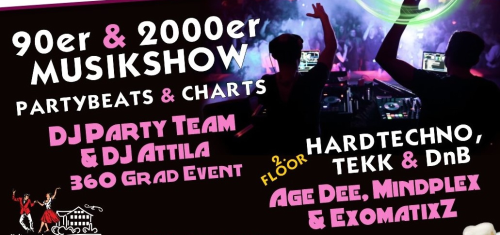 OsterDisko 2024 90er & 2000er Partyshow + DJ Attila + 360 Grad Event + AgeDee + Mindplex + ExomatixZ
