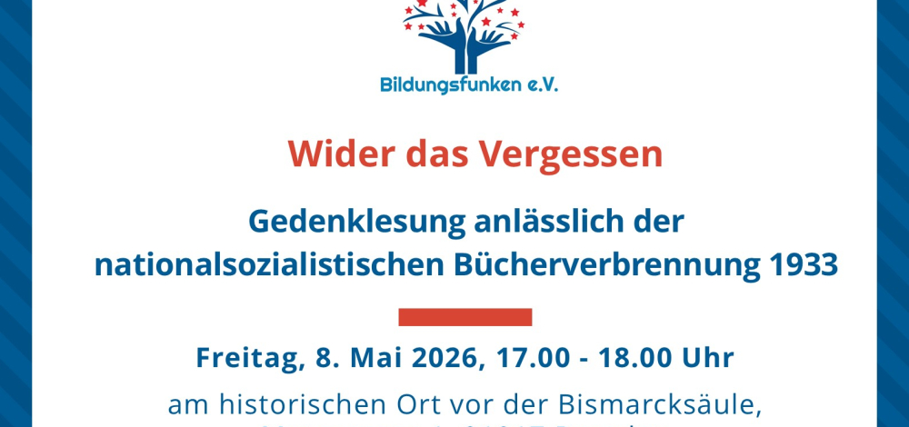 Wider das Vergessen: Gedenklesung anlässlich der nationalsozialistischen Bücherverbrennung 1933