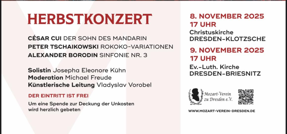 Herbstkonzert des Mozart-Vereins zu Dresden e.V.