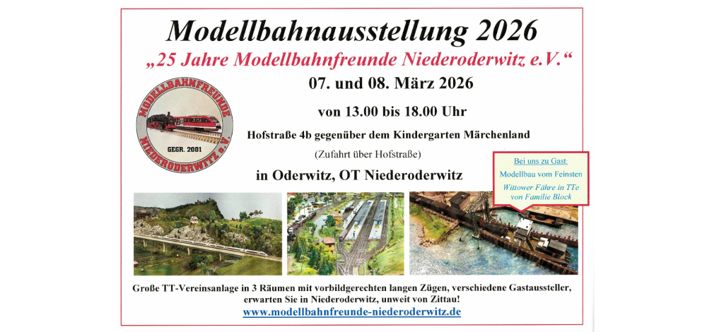 Modellbahnausstellung 25 Jahre "Modellbahnfreunde Niederoderwitz e.V."