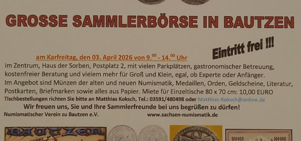 Große Sammlerbörse zu Ostern in Bautzen