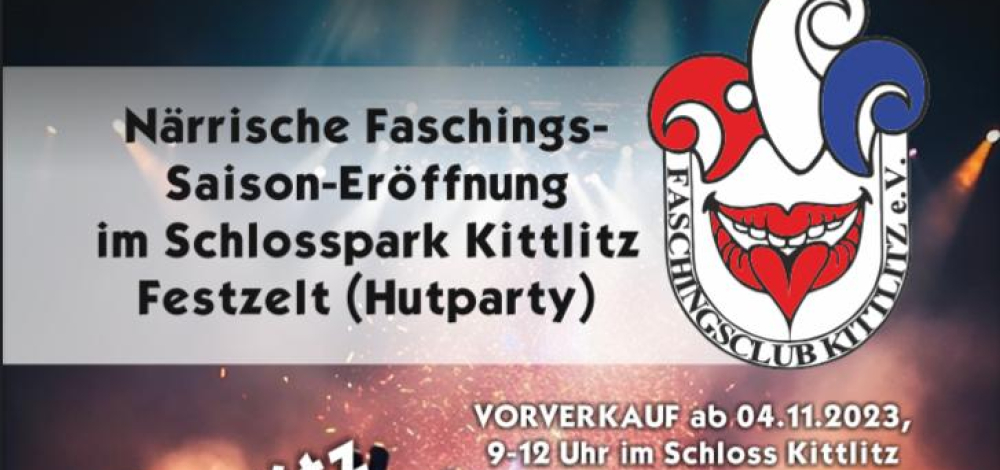 FASCHINGSERÖFFNUNG im Schlosspark Kittlitz - Mega Sause "Hutparty"
