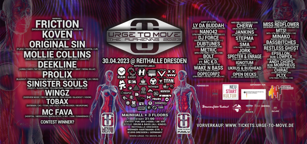 URGE TO MOVE - The Awakening 2023 (Friction, Koven, Mollie Collins, Prolix uvm.) / Drum And Bass