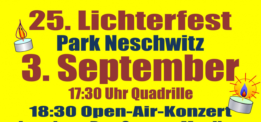 25 Lichterfest im Schlosspark Neschwitz mit Open Air Konzert