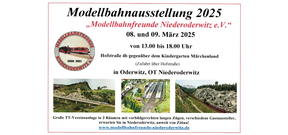 Modellbahnausstellung der "Modellbahnfreunde Niederoderwitz e.V."