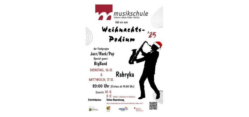 Weihnachtspodium Jazz/Rock/Pop der Musikschule "Johann Adam Hiller" Görlitz