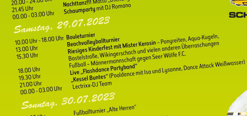 Sommer-, Sport- und Parkfest am Samstag