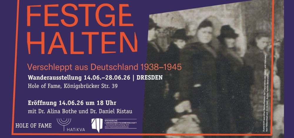 Vernissage zur Ausstellung "Festgehalten: verschleppt aus Deutschland 1938 - 1945" mit Alina Bothe und Daniel Ristau
