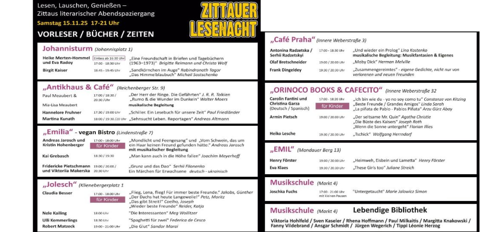 Lesenacht in der Zittauer Innenstadt
