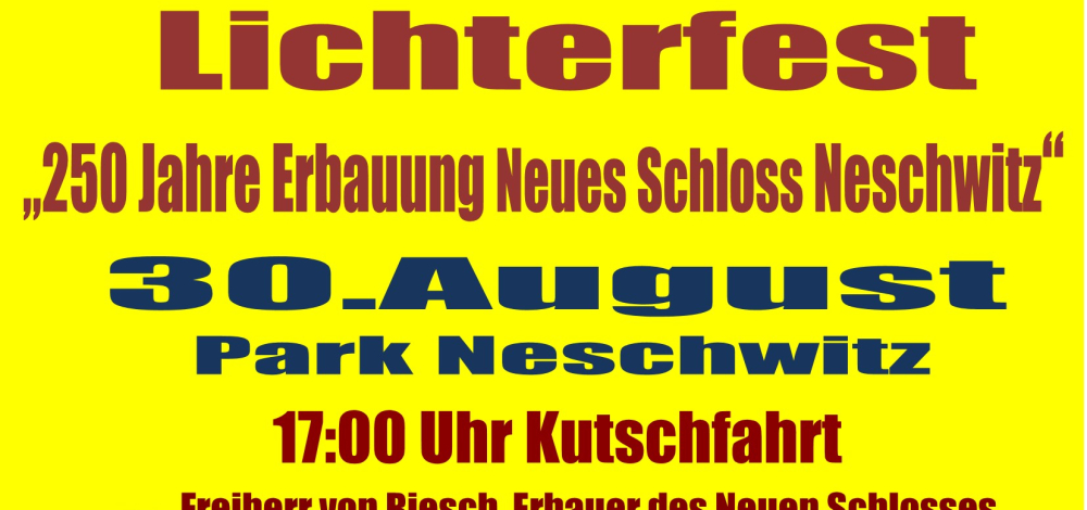 Lichterfest am 30.08.2025 ab 17 Uhr im Park Neschwitz