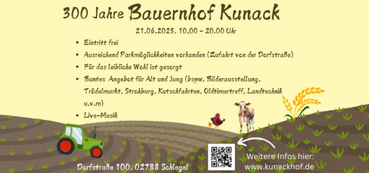 Hoffest "300 Jahre Bauernhof Kunack" in Schlegel