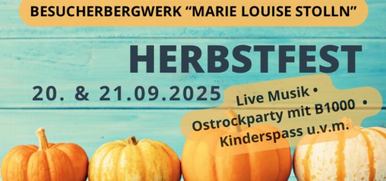 Herbstfest am/im Bergwerk * Live Musik, Ostrockparty, Kinderspaß u.v.m.