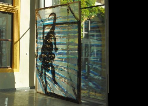 Vernissage "ELEMENTE–Feuer Wasser Erde Luft" Ausstellung von Dietmar Wappler. Musik Artur Malinowski & SantiagoHernandez Calix, Führung Astrid Wappler ©