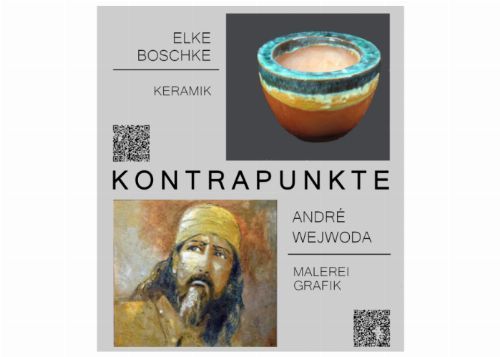 Ausstellung „Kontrapunkte“ von Elke Boschke - Keramik und André Wejwoda - Malerei & Grafik ©