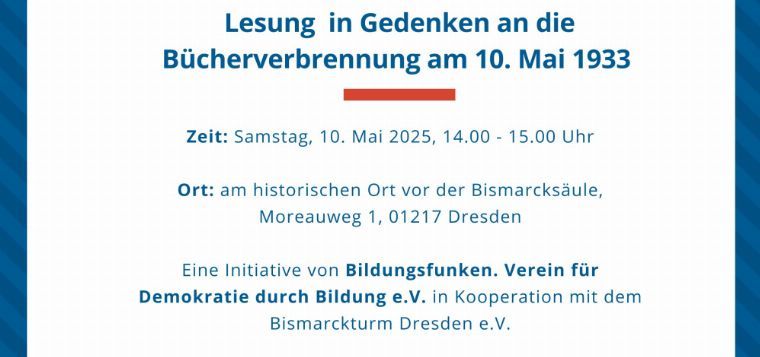 Gedenklesung anlässlich der Bücherverbrennung in Dresden 1933